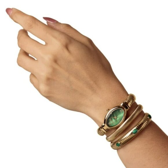 Anne Klein NY Ladies Green Malachite Watch & Bracelet Set 12/7752MAST – NWT - Picture 7 of 9